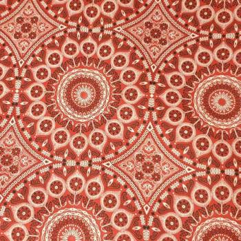 Preview: RED ORNAMENT Afrikanischer-Shweshwe-Stoff-
