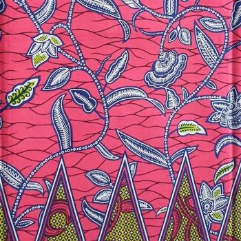 Preview: Afrikanischer Wax Print Stoff Baumwolle ROSE ORCHID | MeterwareROSE ORCHID Waxprint Stoff