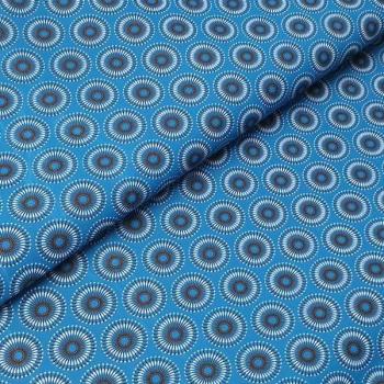 TURQUOISE DANDELION Afrikanischer-Shweshwe-Stoff