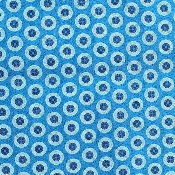 Preview: TURQUOISE-DOTS Afrikanischer-Shweshwe-Stoff