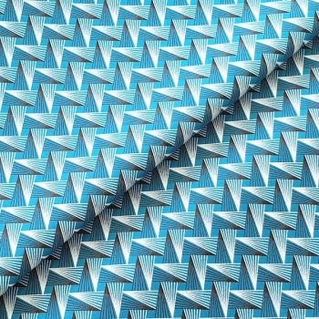 TURQUOISE-FAN-PATTERN-Afrikanischer-Shweshwe-Stoff