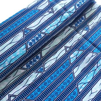 Afrikanischer Wax Print Stoff Baumwolle TURQUOISE WAVE | Meterware