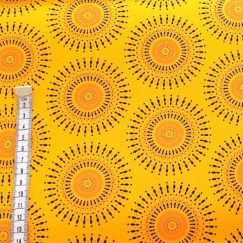 YELLOW-SUN-Afrikanischer-Shweshwe-Stoff-