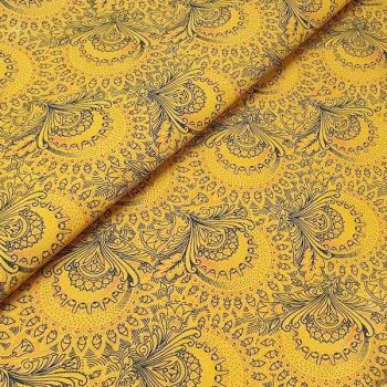 YELLOW TULIP Afrikanischer-Shweshwe-Stoff-