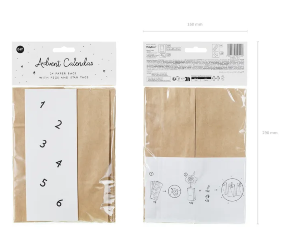 Adventskalender-Säckchen aus Kraftpapier