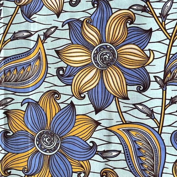 Afrikanischer Wax Print Stoff Baumwolle BEAUTIFUL FLOWERS | Meterware