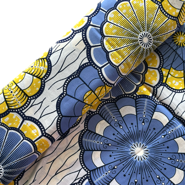 Afrikanischer Wax Print Stoff Baumwolle YELLOW LEMON | Meterware