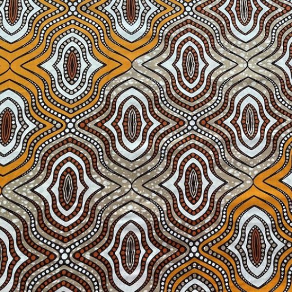 Afrikanischer Wax Print Stoff Baumwolle ORANGE SHAKY WAVES | Meterware