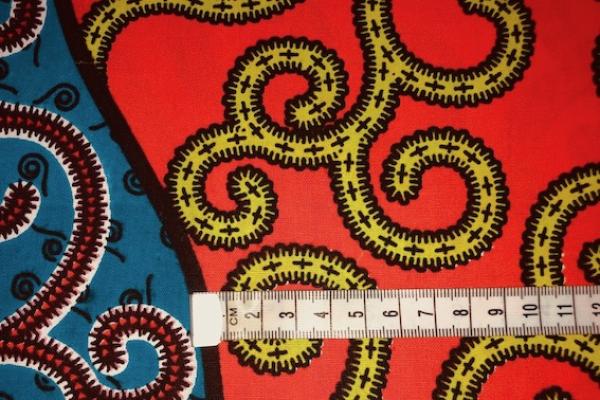 BLUE-RED-SERPENT Waxprint Stoff