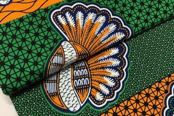 GREEN-ORANGE-COCONUT-FAN waxprint