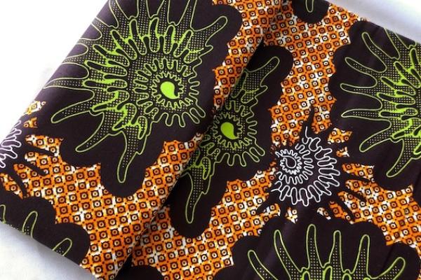 LIME-HEDGEHOG Waxprint Stoff