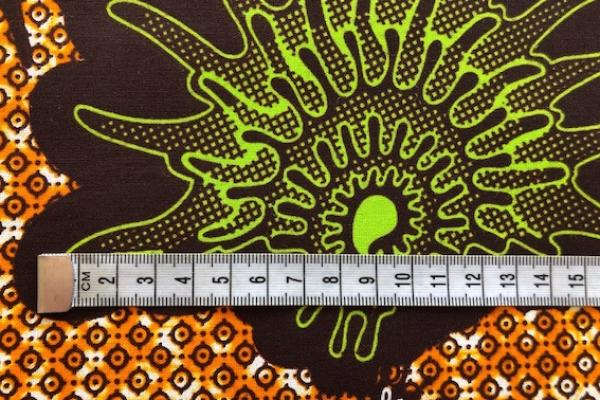 LIME-HEDGEHOG Waxprint Stoff