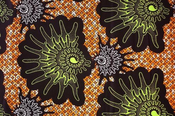 LIME-HEDGEHOG Waxprint Stoff