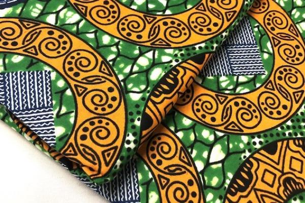 ORANGE-SERPENT Waxprint Stoff