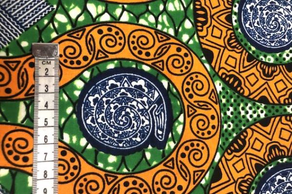 ORANGE-SERPENT Waxprint Stoff