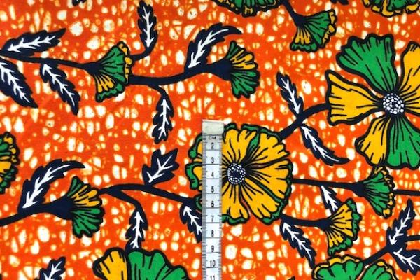ORANGE-SUMMER-FLOWER waxprint