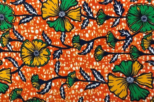 ORANGE-SUMMER-FLOWER waxprint