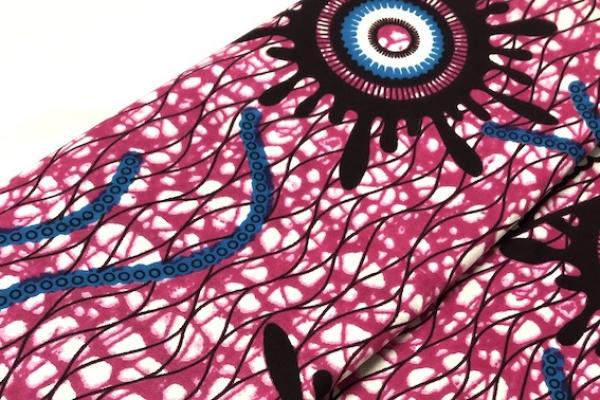 SNAKE-IN-PINK-PARADISE-Waxprint Stoff