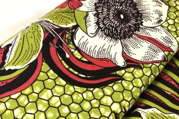 WHITE-RED-FLOWER waxprint