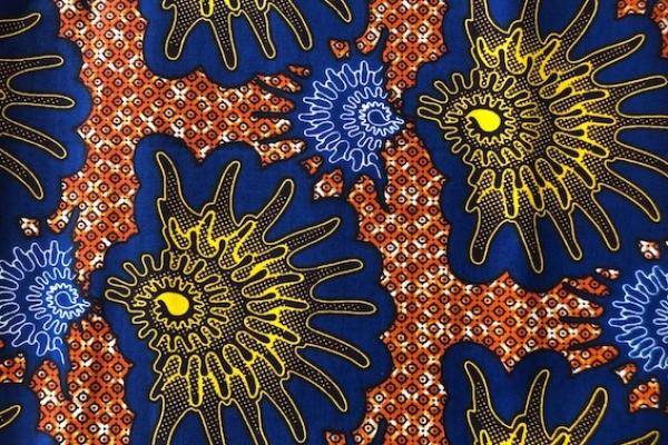 YELLOW-HEDGEHOG Waxprint Stoff