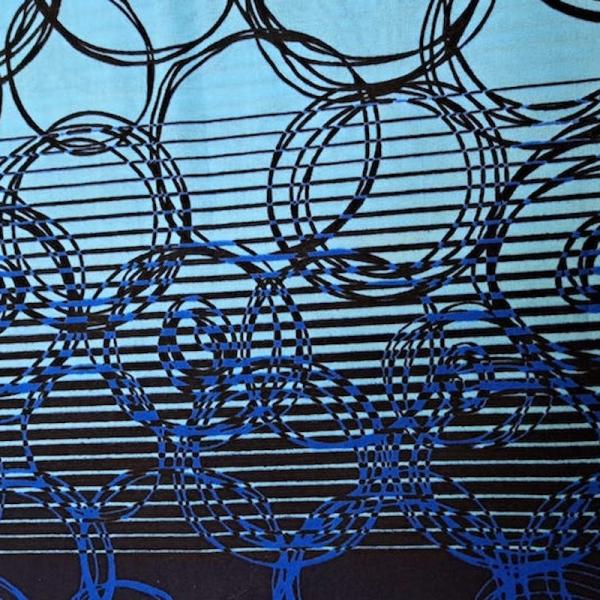 Afrikanischer Wax Print Stoff Baumwolle BLUE BUBBLES | Meterware