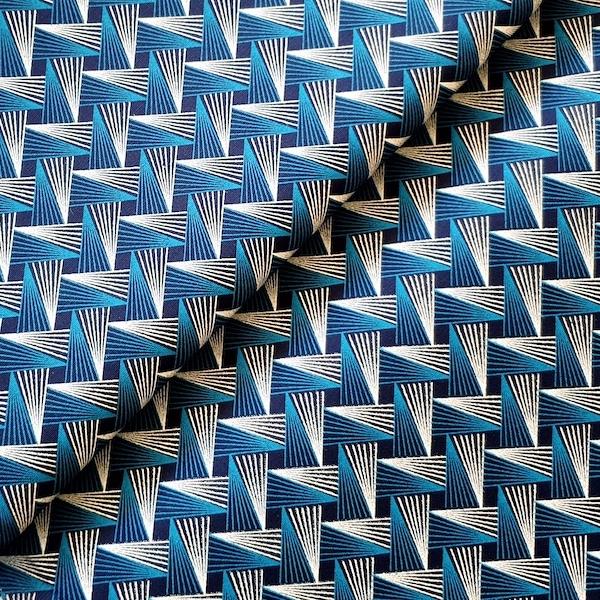 BLUE-FAN-PATTERN-Afrikanischer-Shweshwe-Stoff