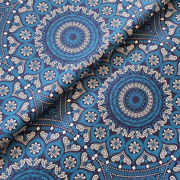 BLUE-ORNAMENT Afrikanischer-Shweshwe-Stoff