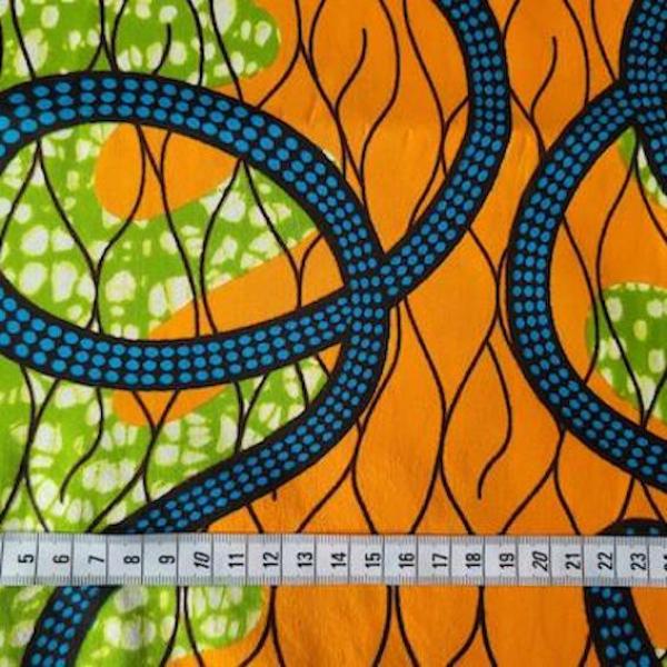 Afrikanischer Wax Print Stoff Baumwolle BLUE SNAKE | Meterware