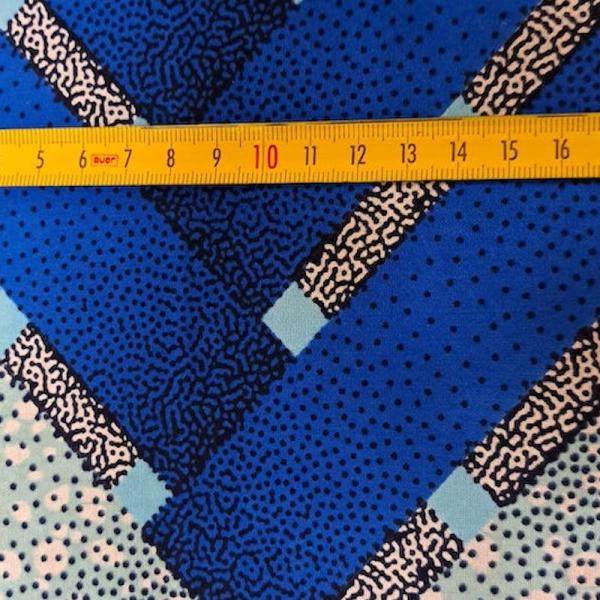 Afrikanischer Wax Print Stoff Baumwolle BLUE TILES | Meterware