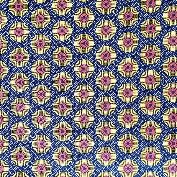 BLUE-YELLOW-DOTS-Afrikanischer-Shweshwe-Stoff