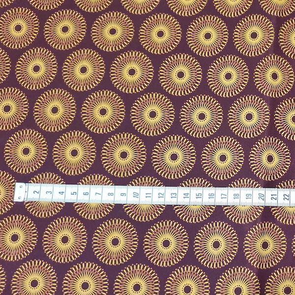 BROWN DANDELION Afrikanischer-Shweshwe-Stoff-
