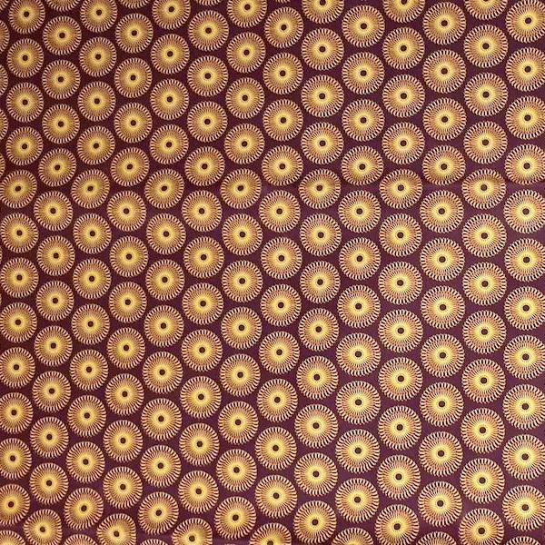 BROWN DANDELION Afrikanischer-Shweshwe-Stoff-