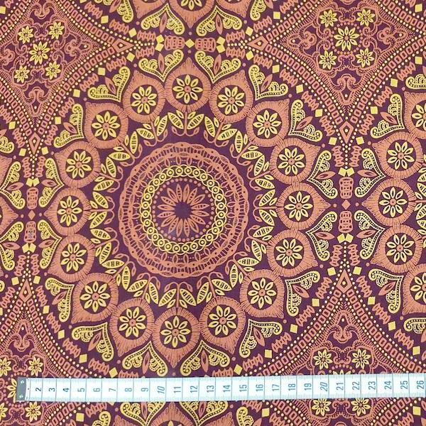 BROWN ORNAMENT  Afrikanischer-Shweshwe-Stoff-