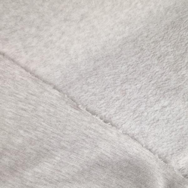 Baumwollfleece Sherpa Hellbeige Melange | Meterware