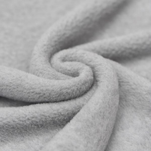 Baumwollfleece Sherpa Hellgrau Melange | Meterware
