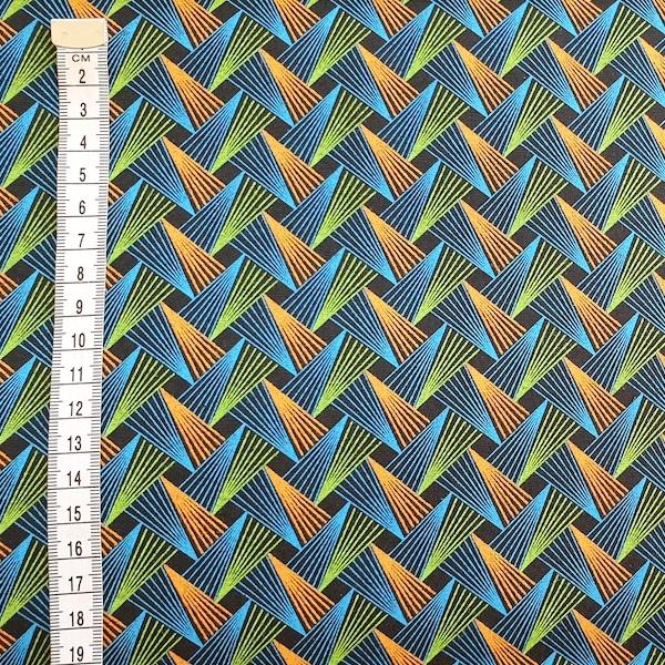 DISCO-BLUE-FAN-PATTERN-Afrikanischer-Shweshwe-Stoff