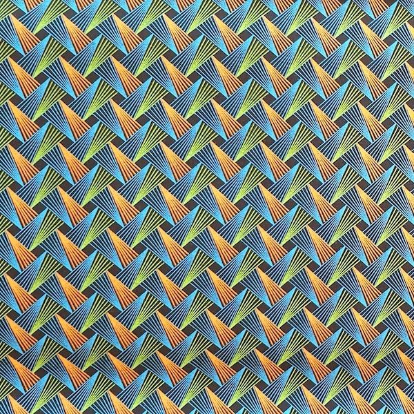 DISCO-BLUE-FAN-PATTERN-Afrikanischer-Shweshwe-Stoff