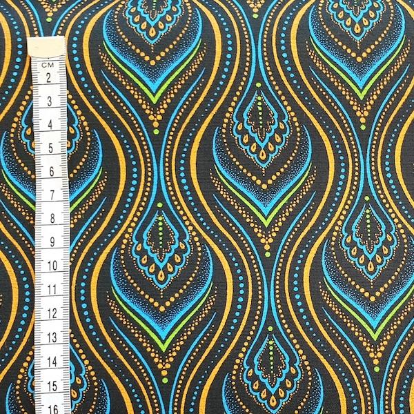 DISCO-BLUE-FLAME-Afrikanischer-Shweshwe-Stoff
