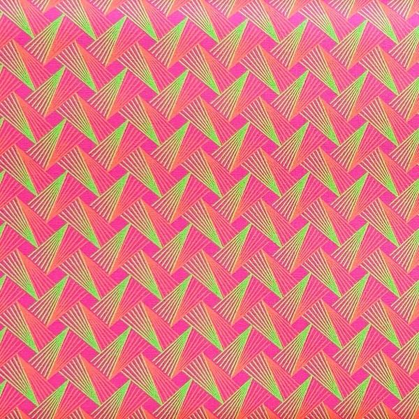 DISCO-PINK-FAN-PATTERN-Afrikanischer-Shweshwe-Stoff-