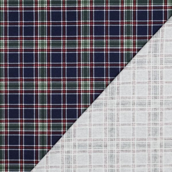 Flanell Baumwolle Dunkelblau Grün Karo