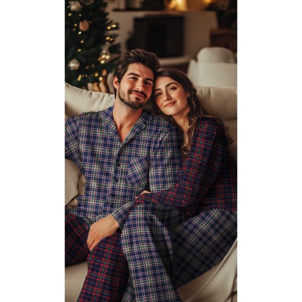 Flanell Baumwolle Dunkelblau Rot Karo