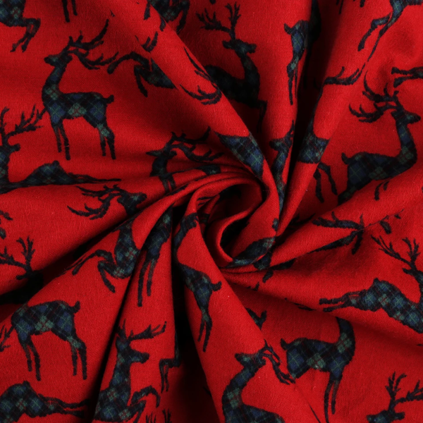 Flanell Baumwolle Christmas Rot
