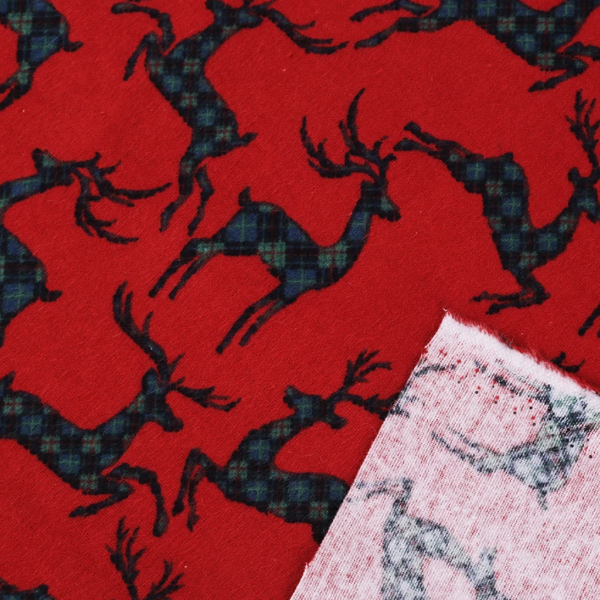 Flanell Baumwolle Christmas Rot