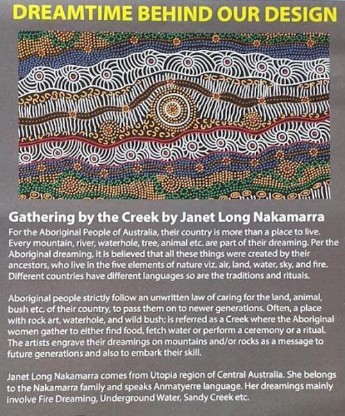 RED GATHERING BY THE CREEK Aborigines Stoff aus Australien