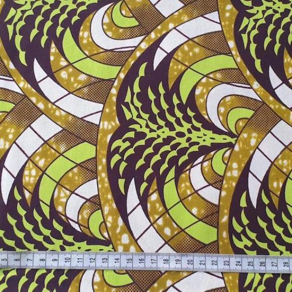 Afrikanischer Wax Print Stoff Baumwolle  LIME CHRISTMAS TREE | Meterware