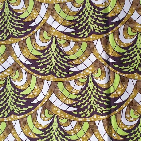 Afrikanischer Wax Print Stoff Baumwolle  LIME CHRISTMAS TREE | Meterware
