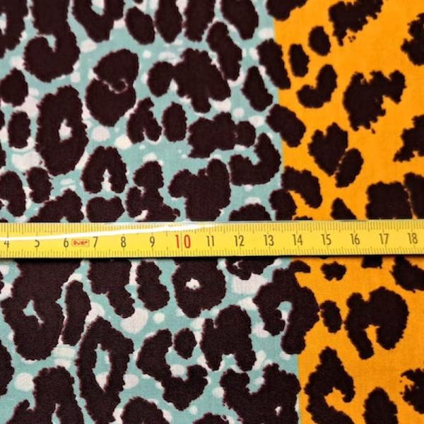 Afrikanischer Wax Print Stoff Baumwolle ORANGE LEOPARD | Meterware