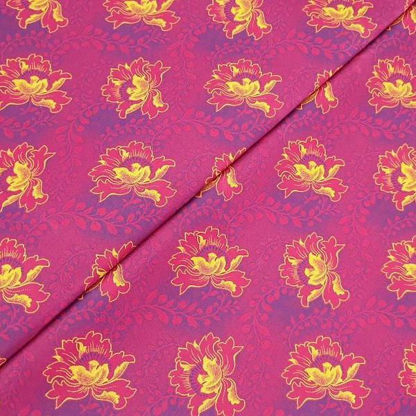 PINK FLOWER Afrikanischer-Shweshwe-Stoff