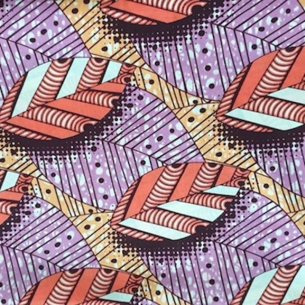 Afrikanischer Wax Print Stoff Baumwolle PINK LEAVES | Meterware