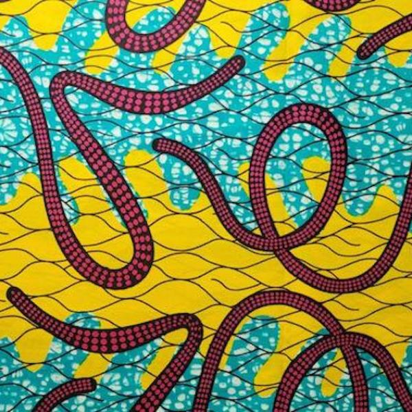 Afrikanischer Wax Print Stoff Baumwolle PINK SNAKE | Meterware